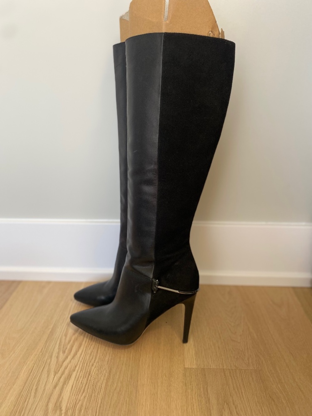 Sam Edelman Knee Length Black Heeled Boots